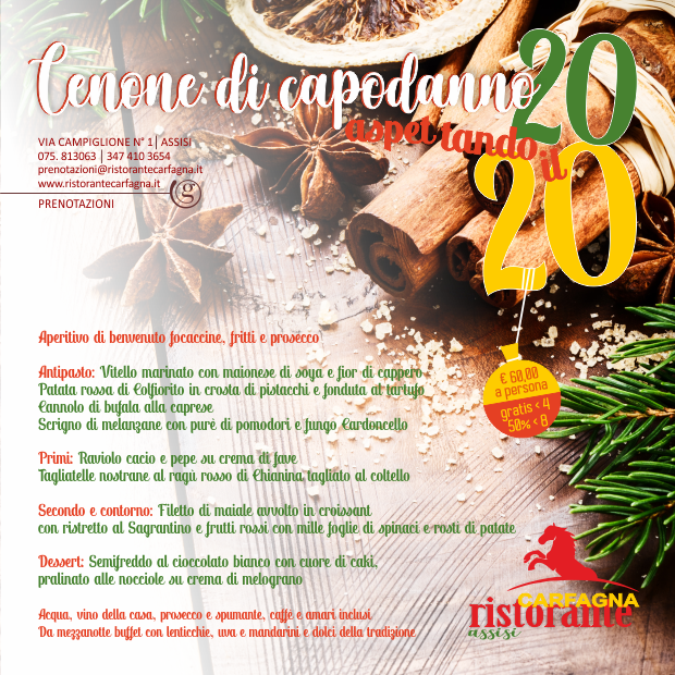 Cenone Di Natale 2020.Cenone Di Capodanno 2020 Ristorante Carfagna